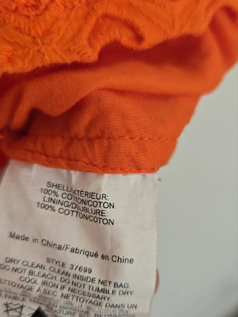 Tory Burch Orange Short-Sleeve Eyelet Lace Top Normcore Designer size 12